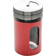 Porta Condimentos 80ml Vermelho De Vidro e Inox Com Tampa Dosadora